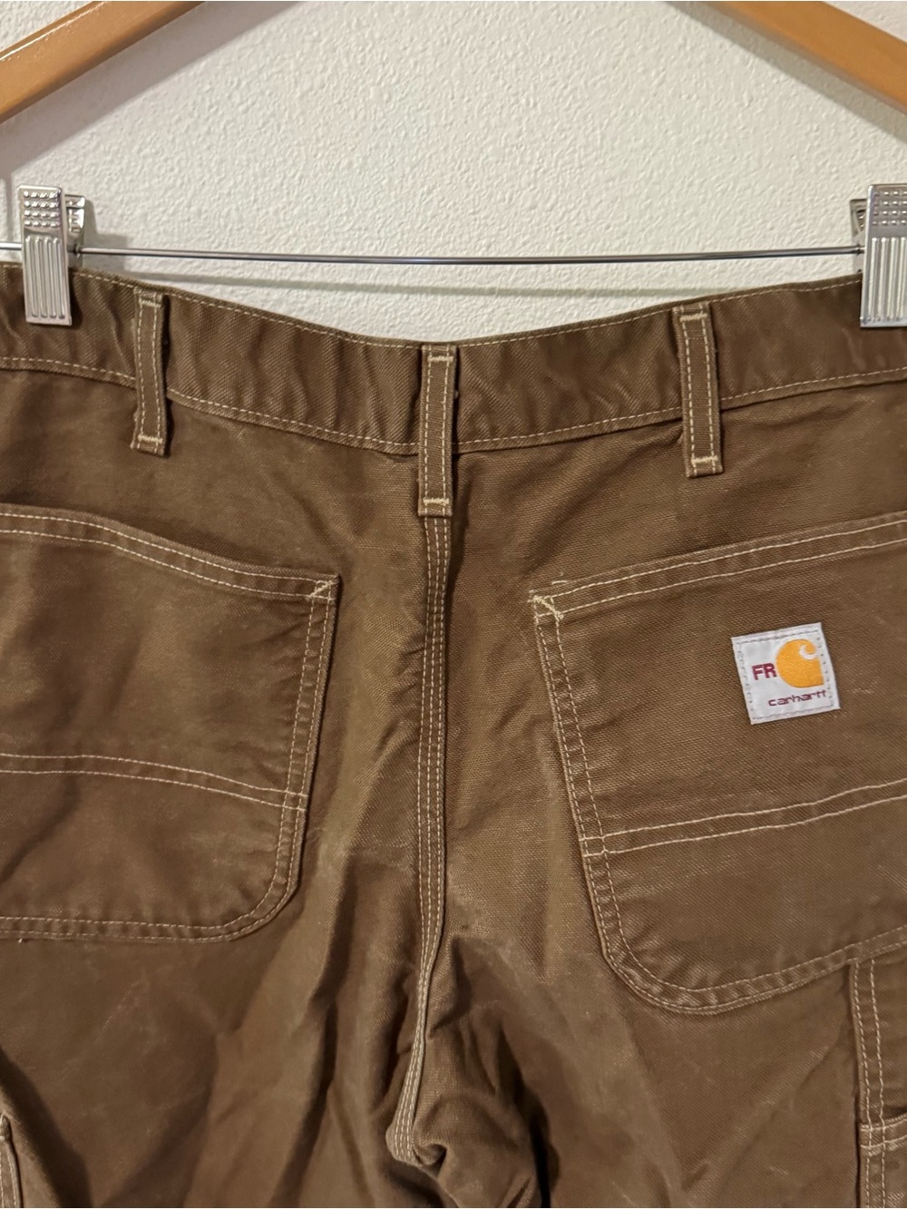 Carhartt FR Washed Duck Work Dungaree Pant Brown Fire Resistant Streetwear-32x30 - Picture 7 of 11